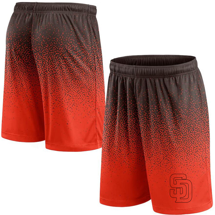 Men's San Diego Padres Black/Orange Ombre Shorts - Click Image to Close